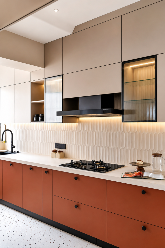 Straight modular kitchen design in Kerala