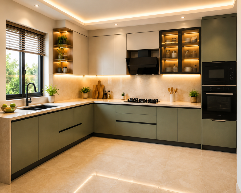Modern modular kitchen design in Kerala 