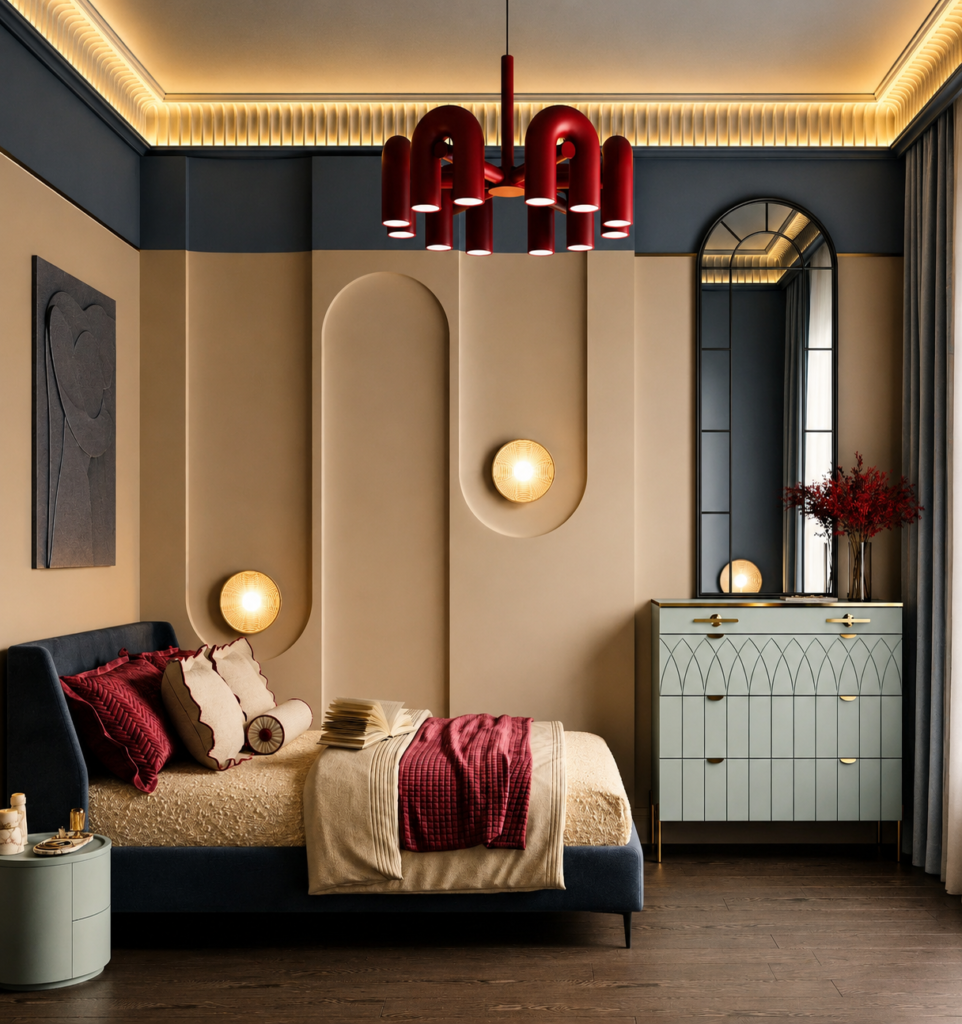 Contemporary Bedroom Interior Design in Kerala