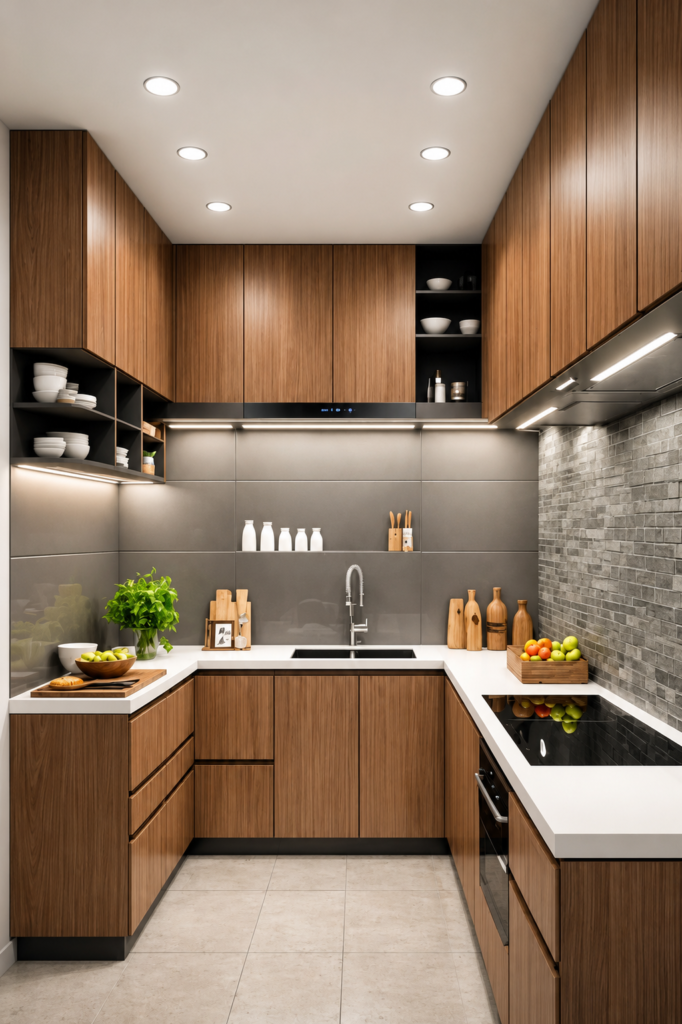 Modern modular kitchen cabinets in Kerala