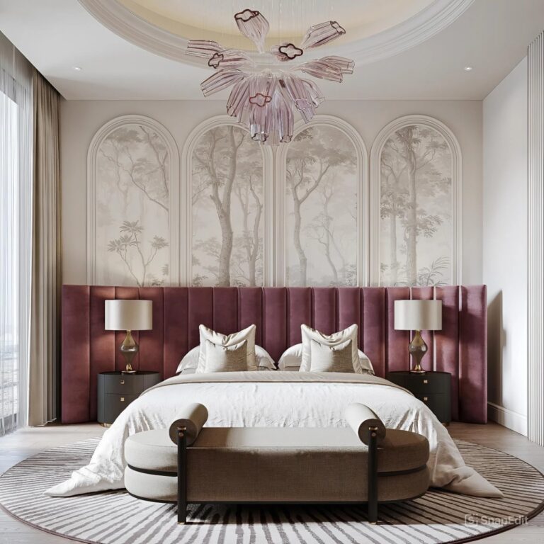 Modern bedroom interior design in Kerala